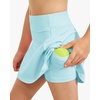 image:imageStelle Girls ALine Tennis Skort with Builtin Shorts for Sports PlayAqua Blue