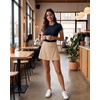 image:imageStelle Tennis Skirts for Women Ruffle Athletic Golf Skorts with PocketKhaki