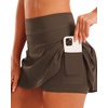 image:imageStelle Women Tennis Skirt High Waisted Athletic Golf Skorts with PocketsEspresso