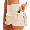 image:imageStelle Women Tennis Skirt High Waisted Athletic Golf Skorts with PocketsWhite Beige