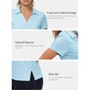 image:imageStelle Womens Golf Polo Shirts V Neck UPF50 Quick Dry Business Casual TopsLight Blue