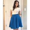 image:imageStelle Womens Knee Length Flared Skirt for Casual Office Travel WearElectric Blue