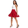 image:imageStelle Womens Knee Length Flared Skirt for Casual Office Travel WearRed