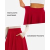 image:imageStelle Womens Knee Length Flared Skirt for Casual Office Travel WearRed