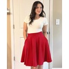 image:imageStelle Womens Knee Length Flared Skirt for Casual Office Travel WearRed