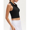 image:imageStelle Womens Sleeveless Golf Polo Shirt UPF50 Quick Dry Cropped Tank TopBlack