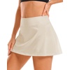 image:imageStelle Womens Tennis Golf Skirts High Waisted Athletic Skorts with PocketsWhite Beige