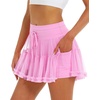 image:imageStelle Womens Tiered Ruffle Tennis Athletic Skirts with Built in ShortsCotton Candy