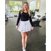 image:imageStelle Womens Tiered Ruffle Tennis Athletic Skirts with Built in ShortsWhite