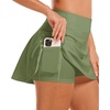 image:imageStelle Womens Tennis Golf Skirts High Waisted Athletic Skorts with PocketsArmy Green