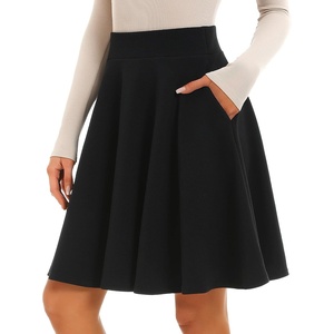 image:imageStelle Womens Knee Length Flared Skirt for Casual Office Travel WearBlack