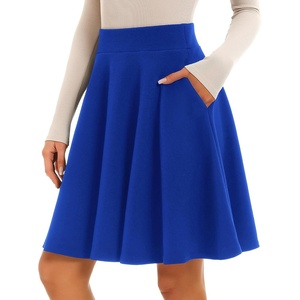 image:imageStelle Womens Knee Length Flared Skirt for Casual Office Travel WearCobalt Blue