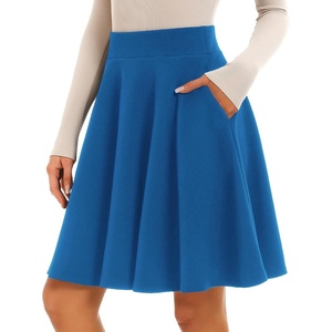 image:imageStelle Womens Knee Length Flared Skirt for Casual Office Travel WearElectric Blue
