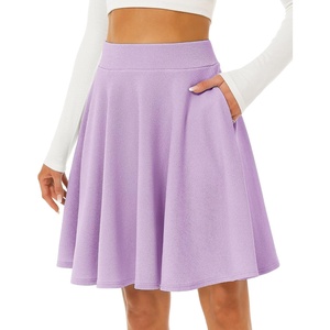 image:imageStelle Womens Knee Length Flared Skirt for Casual Office Travel WearLilac