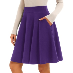 image:imageStelle Womens Knee Length Flared Skirt for Casual Office Travel WearPurple