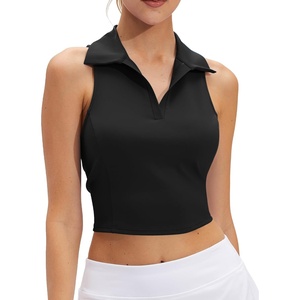 image:imageStelle Womens Sleeveless Golf Polo Shirt UPF50 Quick Dry Cropped Tank TopBlack