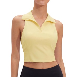 image:imageStelle Womens Sleeveless Golf Polo Shirt UPF50 Quick Dry Cropped Tank TopLemon Butter