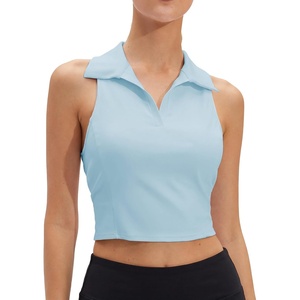 image:imageStelle Womens Sleeveless Golf Polo Shirt UPF50 Quick Dry Cropped Tank TopLight Blue