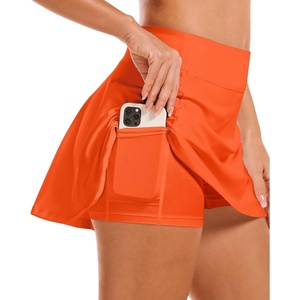 image:imageStelle Womens Tennis Golf Skirts High Waisted Athletic Skorts with PocketsOrange