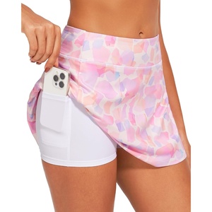 image:imageStelle Womens Tennis Golf Skirts High Waisted Athletic Skorts with PocketsPastel Terrazzo