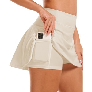 image:imageStelle Womens Tennis Golf Skirts High Waisted Athletic Skorts with PocketsWhite Beige