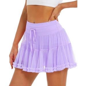 image:imageStelle Womens Tiered Ruffle Tennis Athletic Skirts with Built in ShortsLilac
