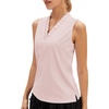 image:imageStelle Womens Sleeveless Ruffle Golf Polo Shirt UPF 50 Quick Dry Tank TopsBallet Pink