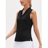 image:imageStelle Womens Sleeveless Ruffle Golf Polo Shirt UPF 50 Quick Dry Tank TopsBlack