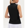 image:imageStelle Womens Sleeveless Ruffle Golf Polo Shirt UPF 50 Quick Dry Tank TopsBlack