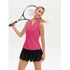 image:imageStelle Womens Sleeveless Ruffle Golf Polo Shirt UPF 50 Quick Dry Tank TopsDreamhouse Pink