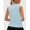 image:imageStelle Womens Sleeveless Ruffle Golf Polo Shirt UPF 50 Quick Dry Tank TopsLight Blue