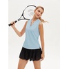 image:imageStelle Womens Sleeveless Ruffle Golf Polo Shirt UPF 50 Quick Dry Tank TopsLight Blue