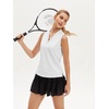 image:imageStelle Womens Sleeveless Ruffle Golf Polo Shirt UPF 50 Quick Dry Tank TopsWhite
