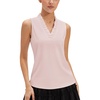 image:imageStelle Womens Sleeveless Ruffle Golf Polo Shirt UPF 50 Quick Dry Tank TopsBallet Pink